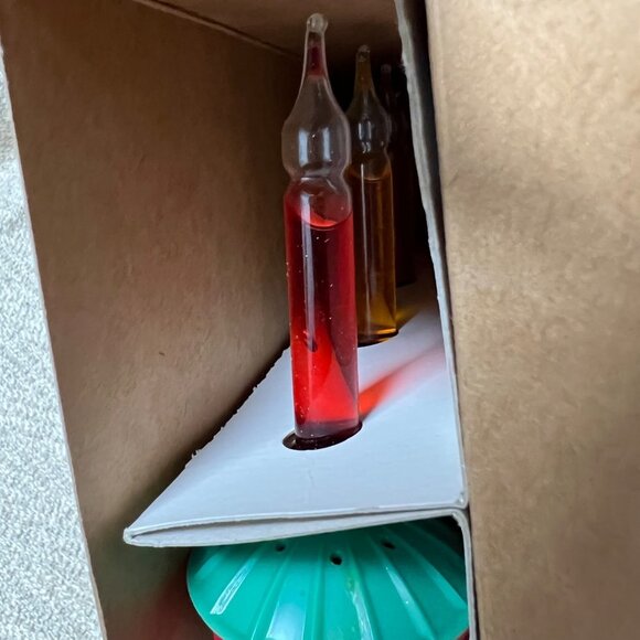 Noma Bubble Buscuit Christmas Lights 7 Bulbs Lite Set Oil In Original Box - Picture 3 of 7